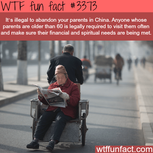 It’s illegal to abandon your parents in this country -  WTF fun facts