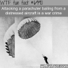 its a war crime to shoot a parachuter from an