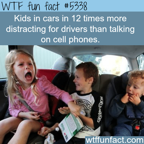 Kids are more distracting than talking on cell phones - WTF fun facts