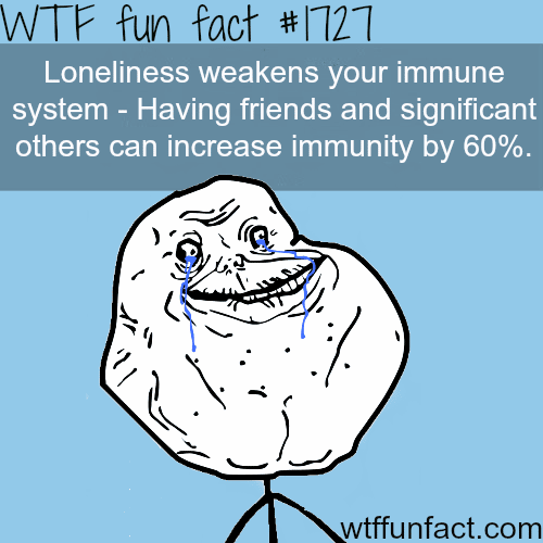 Loneliness and immune system facts - WTF fun facts