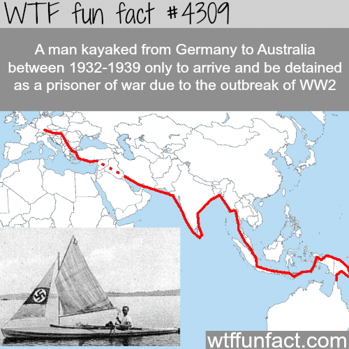 Man kayaked from Germany to Australia -  WTF fun facts