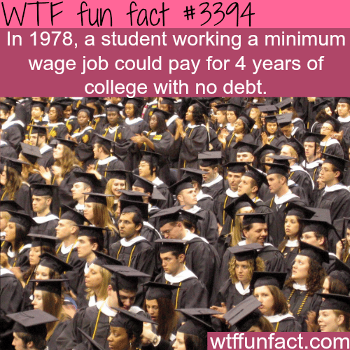 Minimum wage and college debt in the 70’s -  WTF fun facts