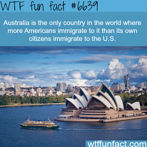 More Americans immigrate to Australia than Australians to America - WTF fun facts