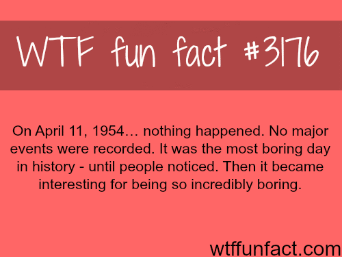 Most boring day in the world -  WTF fun facts
