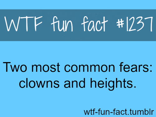 Most common fears : clowns and heights 