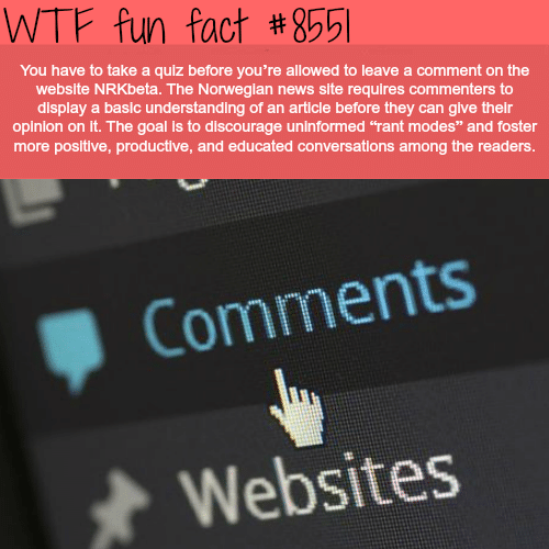 NRKbeta won’t let you comment unless you take a quiz - WTF fun facts