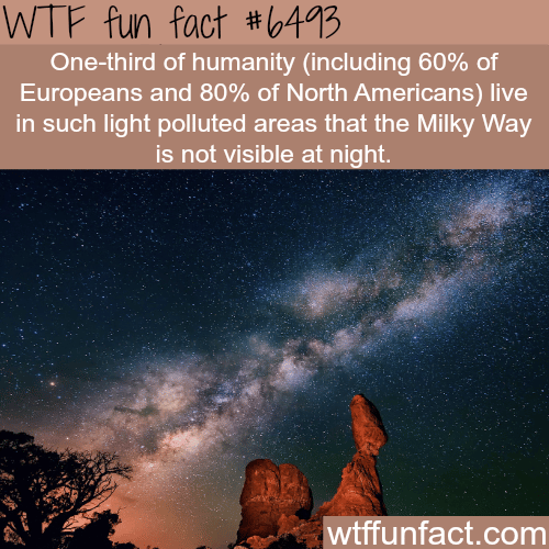 One-third of humanity can’t see the Milky Way at night - WTF fun facts
