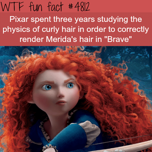 Pixar spent three years studying curly hair for this reason - WTF fun facts