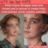 portraits made using thread and canvas wtf fun