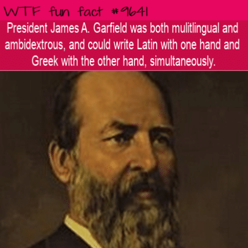 President James A. Garfield was both mulitlingual and ambidextrous