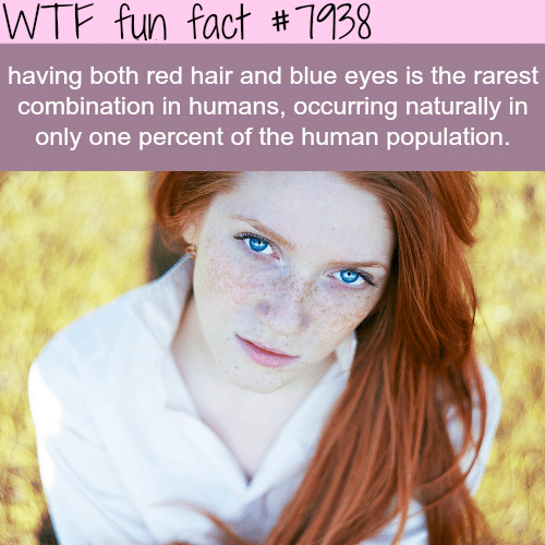 Red hair and blue eyes - WTF fun facts
