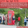 red telephone box converted into a library wtf
