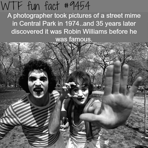Robin Williams as a mime in Central Park - WTF fun fact