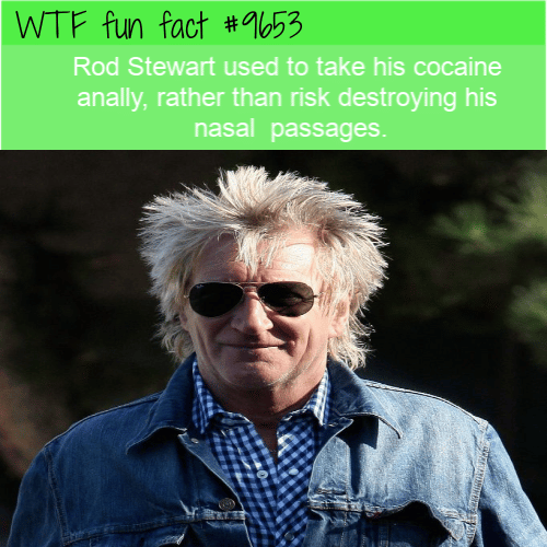 Rod Stewart used to take his cocaine anally