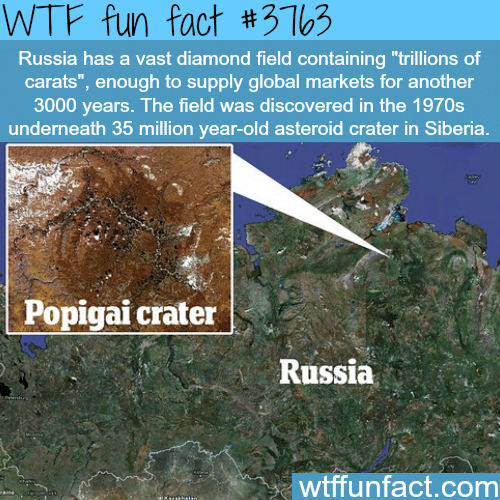 Russia has enough diamonds to supply the world for 3000 ears - WTF fun facts