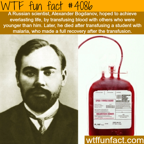 Russian scientist wanted to live long by transfusing blood - WTF fun facts