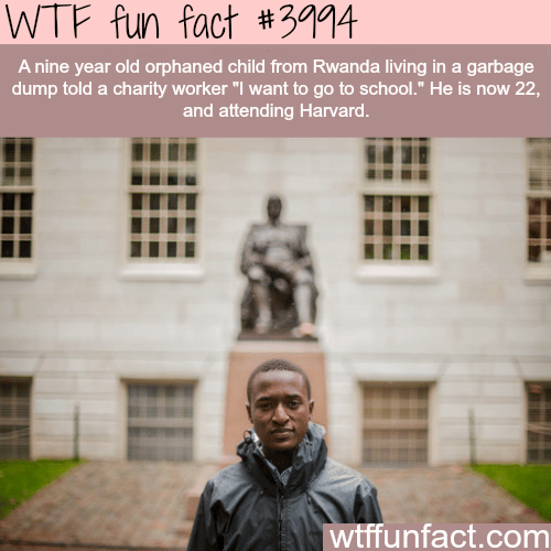 Rwandan orphan goes to Harvard - WTF fun facts