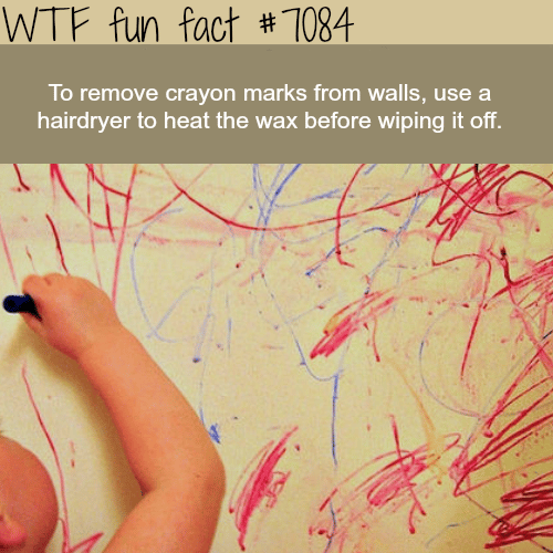 Simple way to remove crayons from walls - WTF fun facts