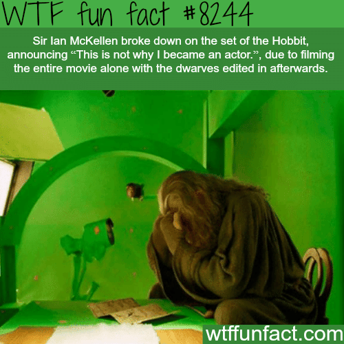 Sir Ian McKellen crying on the set of the Hobbit - WTF fun facts