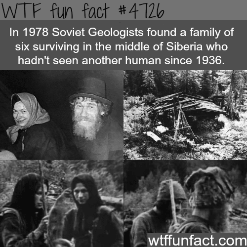 Soviet Geologists finds a family of six that haven’t seen another humans - WTF fun facts