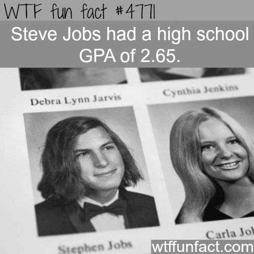 Steve Jobs’s high school GPA  - WTF fun facts