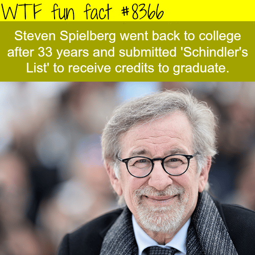 Steven Spielberg went back to college after 33 years - WTF fun facts
