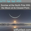 sunrise at the north pole with the moon at its closest p