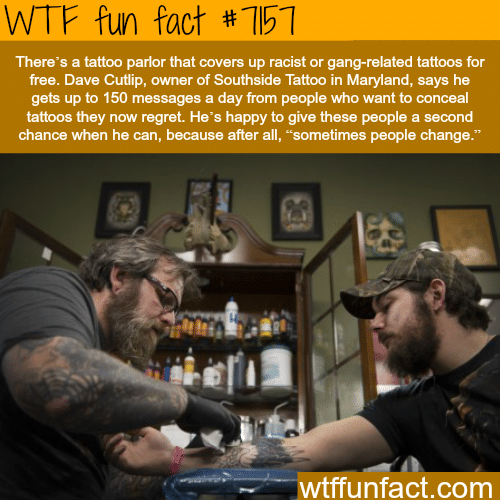 Tattoo artist that covers up racist tattoos for free… - WTF Fun Fact