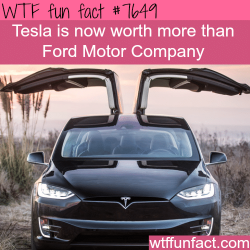 Tesla company is now worth more than Ford Motor - WTF FUN FACTS