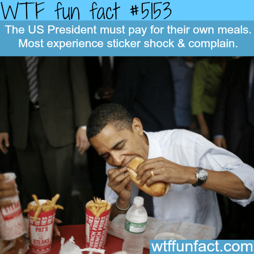 The American president has to pay for his meals - WTF fun facts