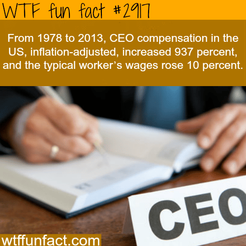 The average salary of a CEO -  WTF fun facts