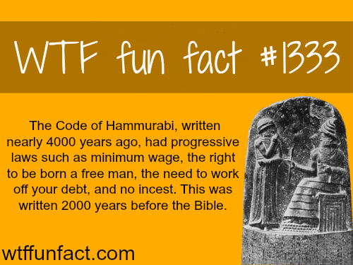 the code of Hammurabi… 