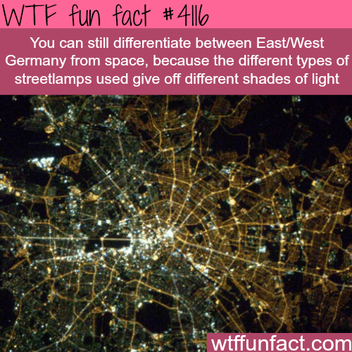 The difference between East and West Germany seen from space -  WTF fun facts