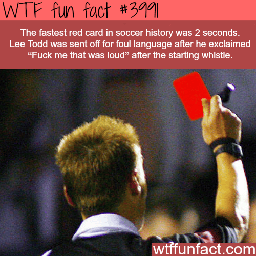 The fastest red card in the history of soccer - WTF fun facts