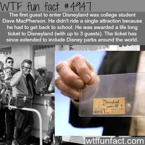 The first guest to enter Disneyland - WTF fun facts 