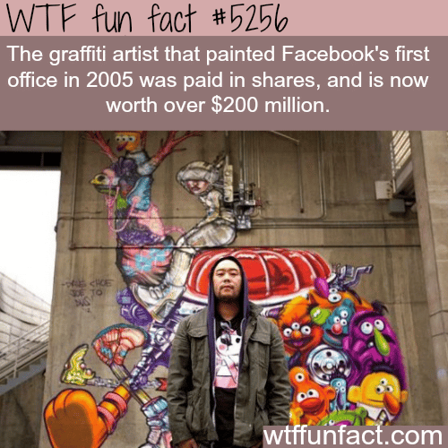 The graffiti artist who was hired by Facebook is worth $200 million - WTF fun facts
