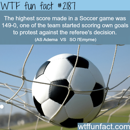 the highest score made in a Soccer game - WTF fun facts