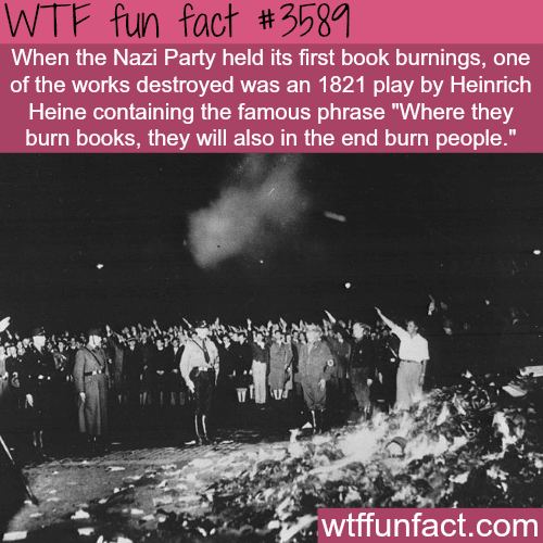 The Nazi party burning books -  WTF fun facts
