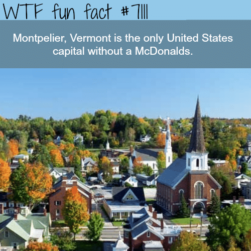 The only US capital without a McDonalds - WTF fun facts