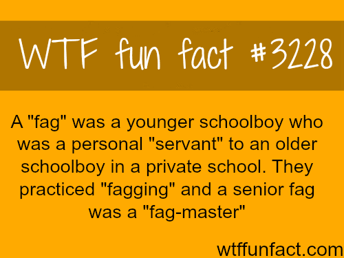 The real origin for the word “fag” and “fag master” -  WTF fun facts
