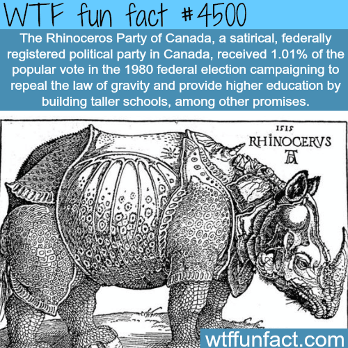 The Rhinoceros Party of Canada -   WTF fun facts