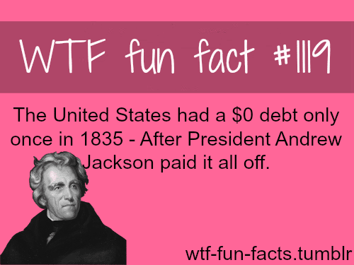 the U.S. national debt and president Andrew Jackson - facts