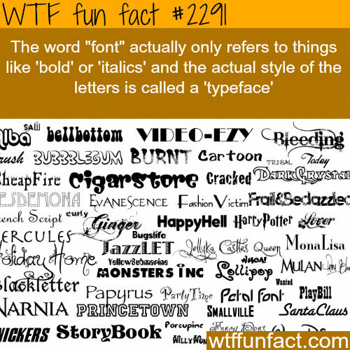 The Word “font” and “typeface” - WTF fun facts