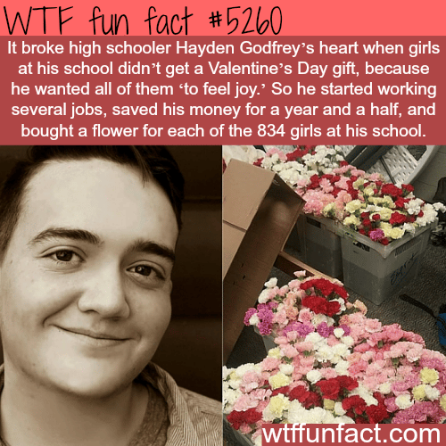 This boy got flowers to all girls in his high school - WTF fun facts