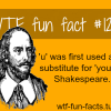 u was first used as a substitute for you by shakespeare