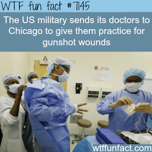 U.S. military sends doctors to Chicago to practice on gun wounds - WTF fun facts