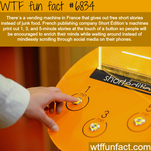 Vending Machine that print out free short stories - WTF fun fact