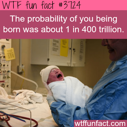 What are the probabilities of you being born -  WTF fun facts