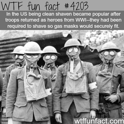 When did clean shaven became popular? -  WTF fun facts
