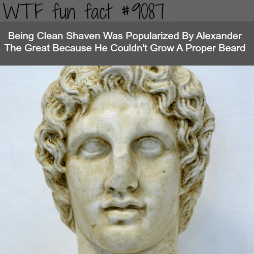 Who popularized being clean shaved - WTF fun fact